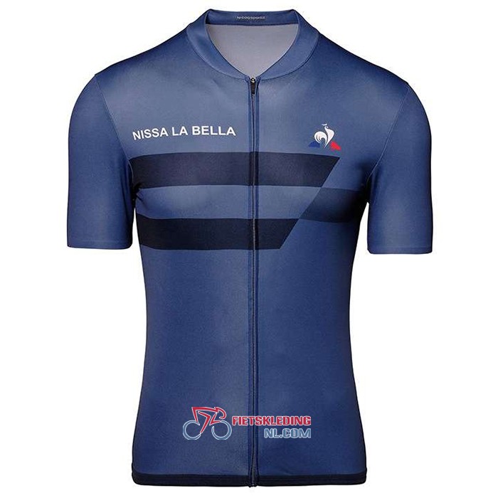 Tour de France Fietsshirt Met Korte Mouwen 2020 en Korte Koersbroek Donker Blauw